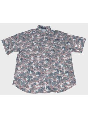 Columbia PFG Super Tamiami Mens Shirt Sz XL Multi Patterned Short Sleeve Fishing